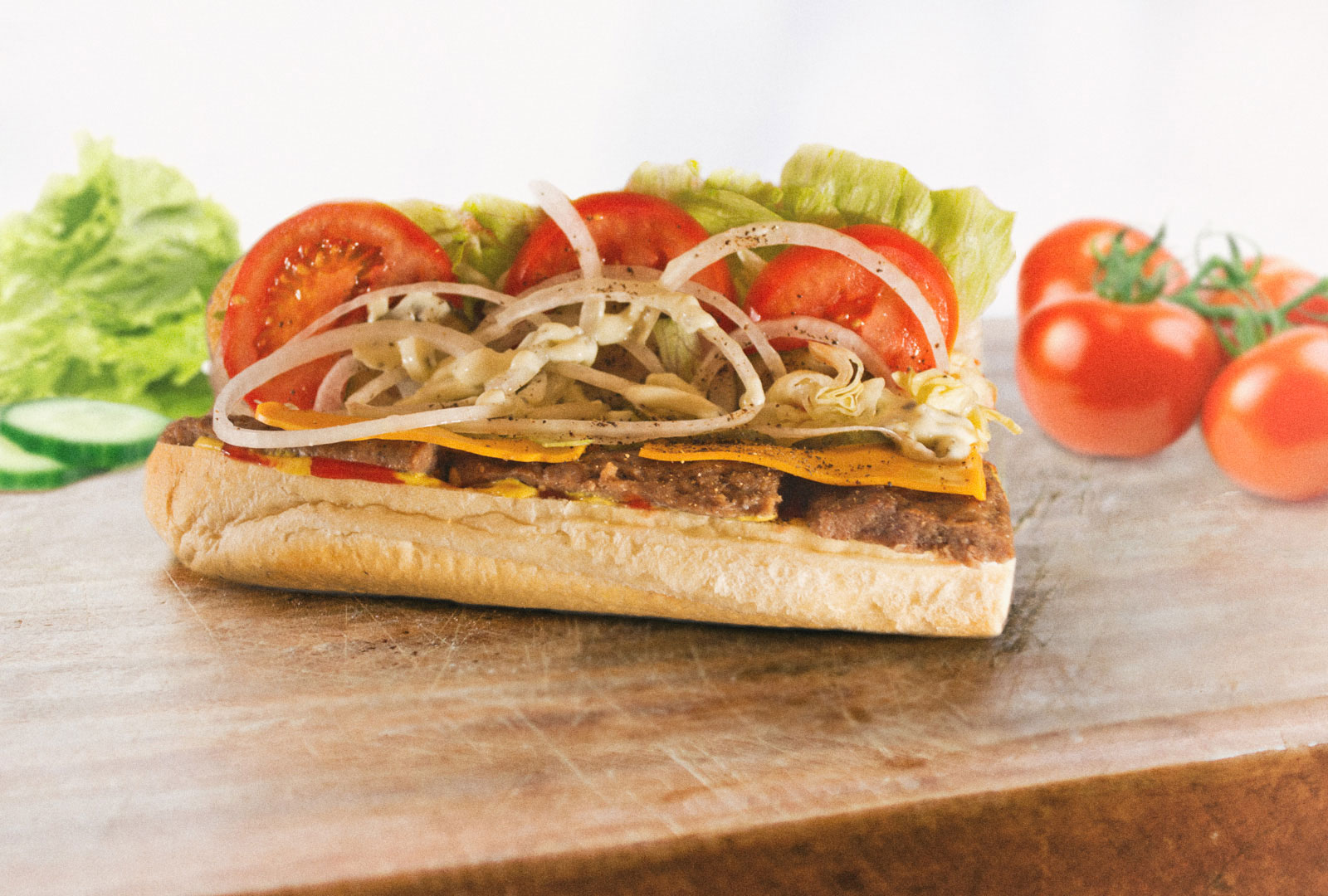Produktfoto Sub-Sandwich mit Rindfleisch und Cheddar-Käse